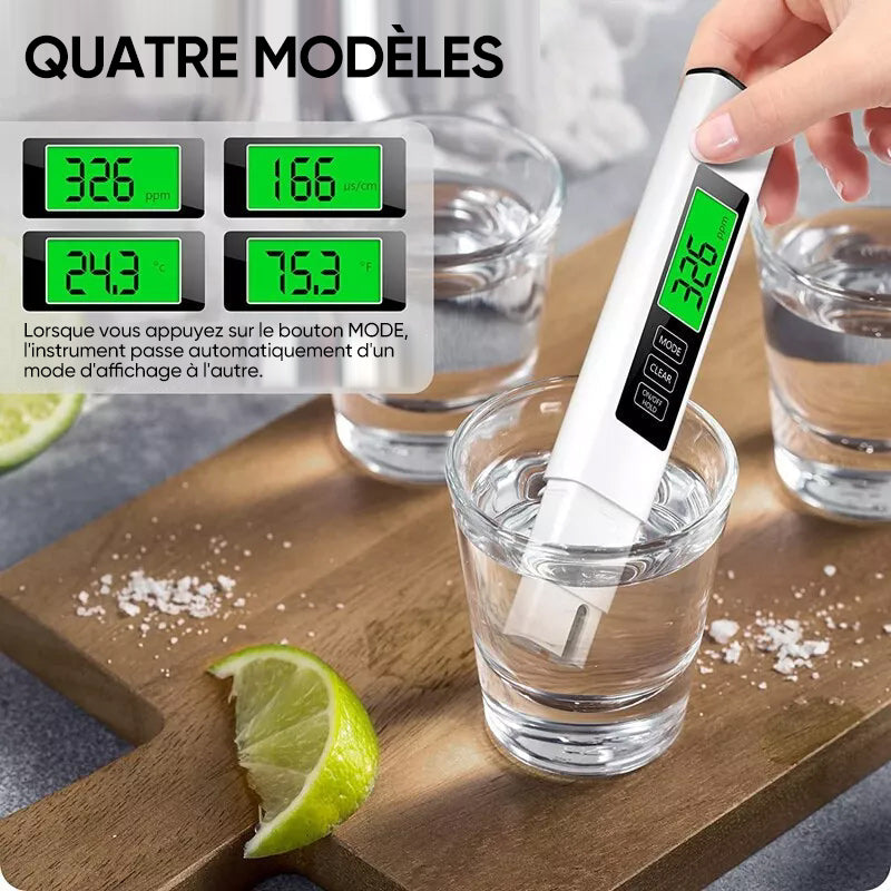 Nouveau testeur d'eau numérique TDS 4 en 1