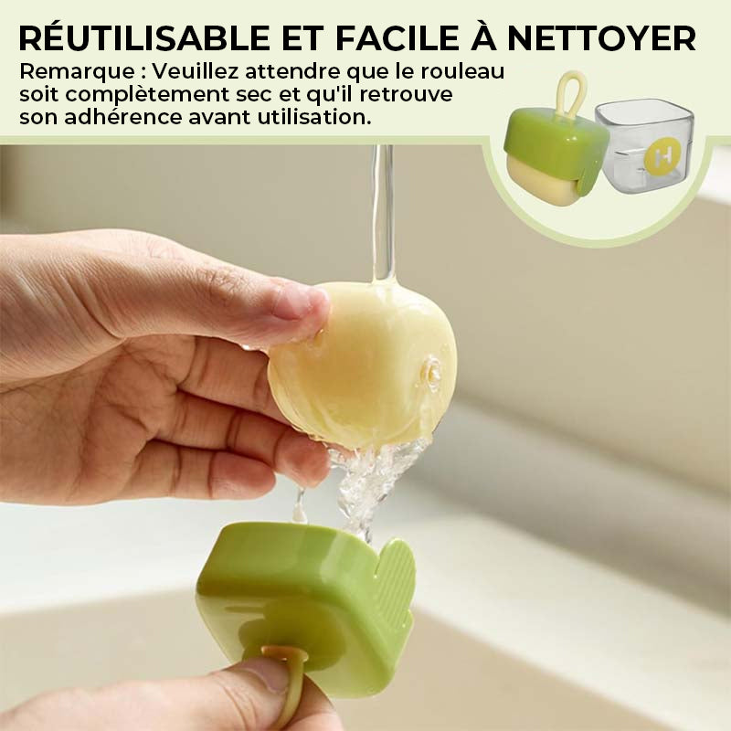 Rouleau anti-peluches adhésif réutilisable