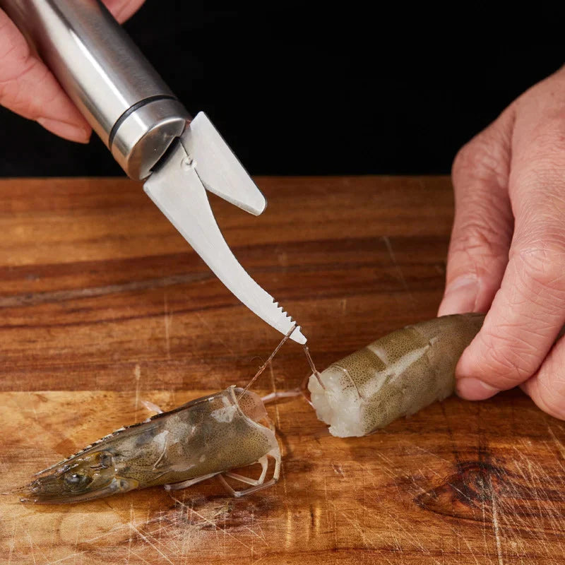 Outil d'éplucheur de moustaches de crevettes en acier inoxydable
