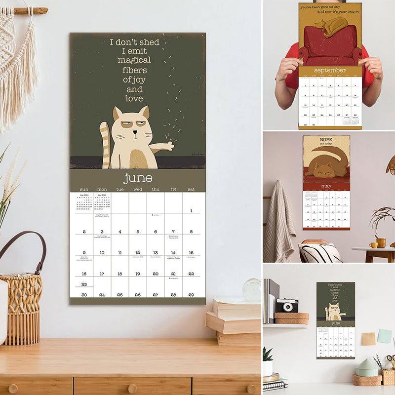 Calendrier mural 2024 d’une année de chats Snarky